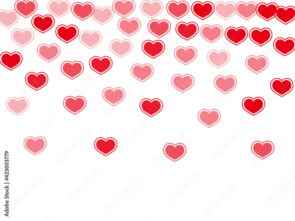 Beautiful red hearts falling vector illustration. Beautiful red hearts falling vector illustration.