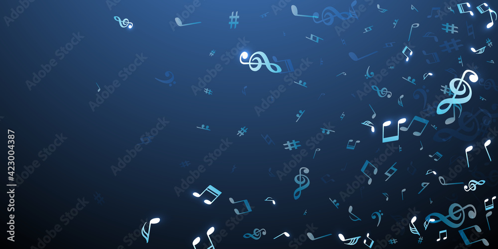 Musical notes flying vector illustration. Musical notes flying vector illustration.