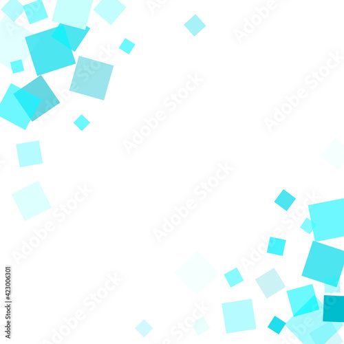 Falling quad shapes pattern. Light azure square
