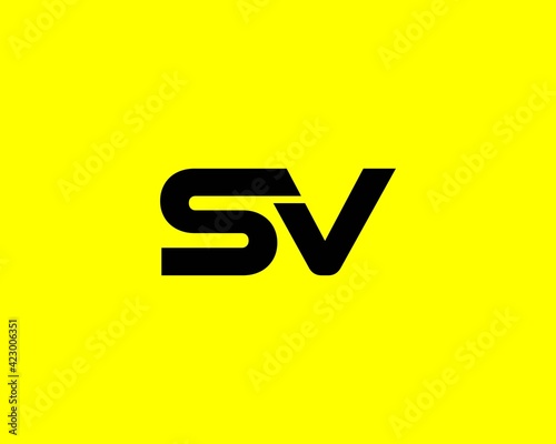 SV VS letter logo design vector template