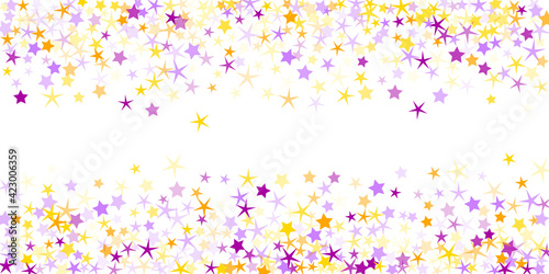 Violet and yellow sparkles vector background.