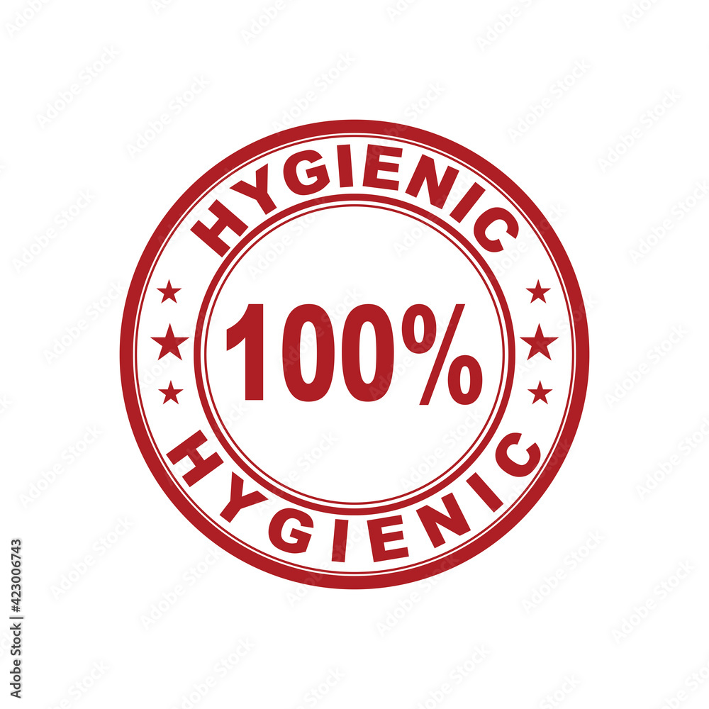 Hygienic red vector seal isolated on white background Hygienic red vector seal isolated on white background