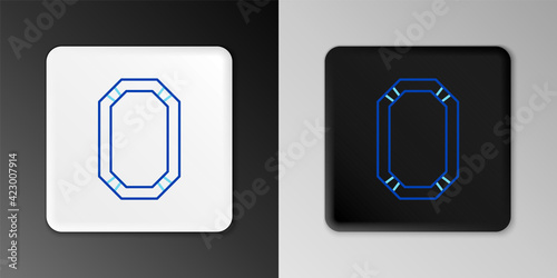 Line Poker table icon isolated on grey background. Colorful outline concept. Vector