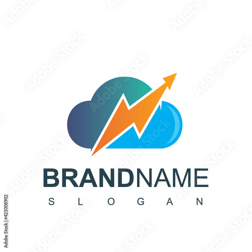 Cloud Statistic Logo Design Template