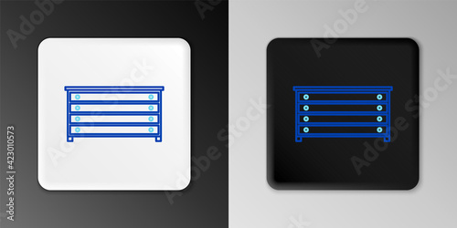 Line Chest of drawers icon isolated on grey background. Colorful outline concept. Vector