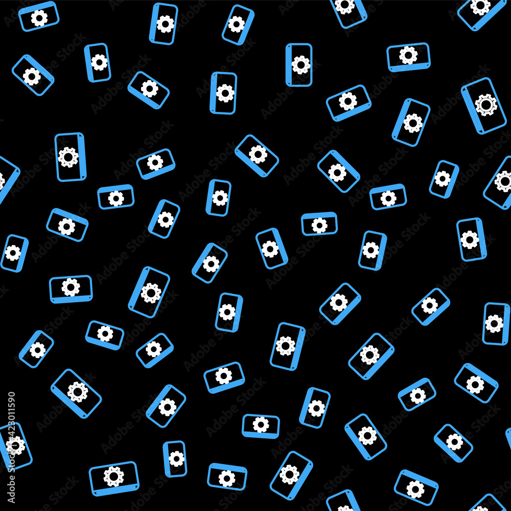 Line Setting icon isolated seamless pattern on black background. Adjusting, service, maintenance, repair, fixing. Vector Line Setting icon isolated seamless pattern on black background. Adjusting, service, maintenance, repair, fixing. Vector