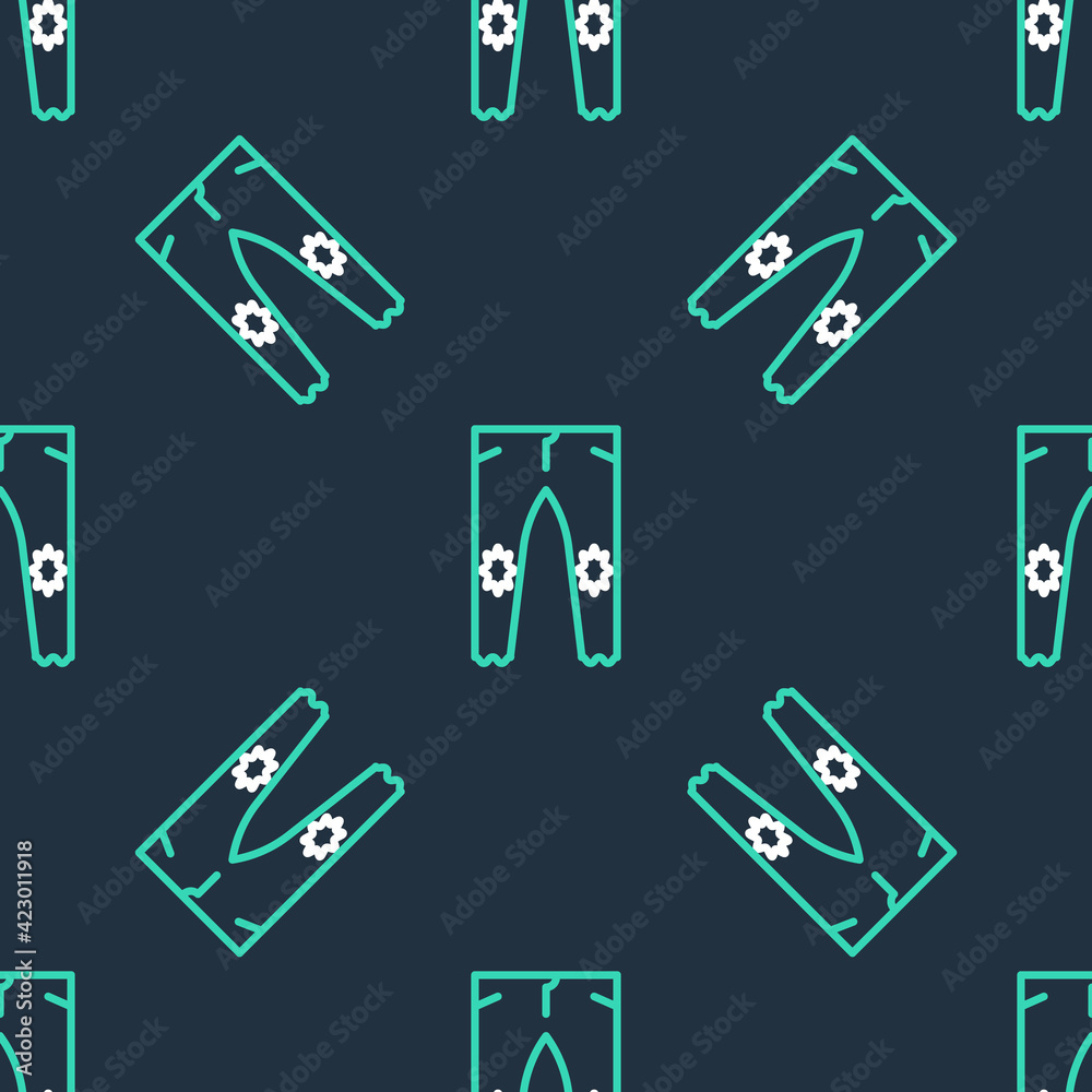 Line Pants icon isolated seamless pattern on black background. Vector Line Pants icon isolated seamless pattern on black background. Vector