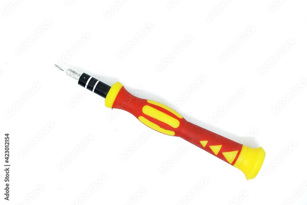 Screwdriver isolated on white background. toolkit for repair electronic components. Screwdriver isolated on white background. toolkit for repair electronic components.