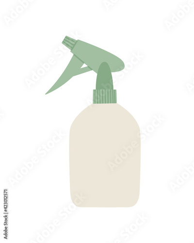 Vector illustration of a sprayer, isolated on white background. Hand-drawn tool for gardening in flat style. Concept of healthy eating, springtime gardening, farming.