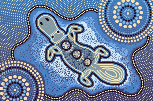 Platypus aboriginal dot painting