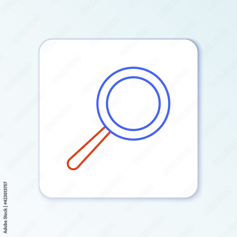 Line Frying pan icon isolated on white background. Fry or roast food symbol. Colorful outline concept. Vector Line Frying pan icon isolated on white background. Fry or roast food symbol. Colorful outline concept. Vector