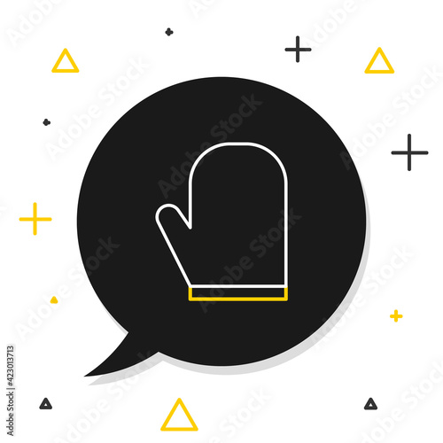 Line Oven glove icon isolated on white background. Kitchen potholder sign. Cooking glove. Colorful outline concept. Vector