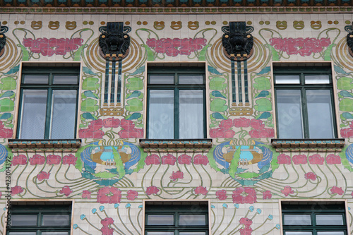 art nouveau building (majolikahaus) in vienna (austria) photo