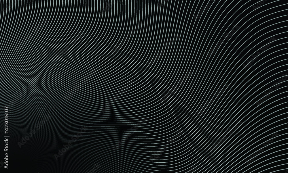Vector Illustration of the gray pattern of lines on black abstract background. EPS10.