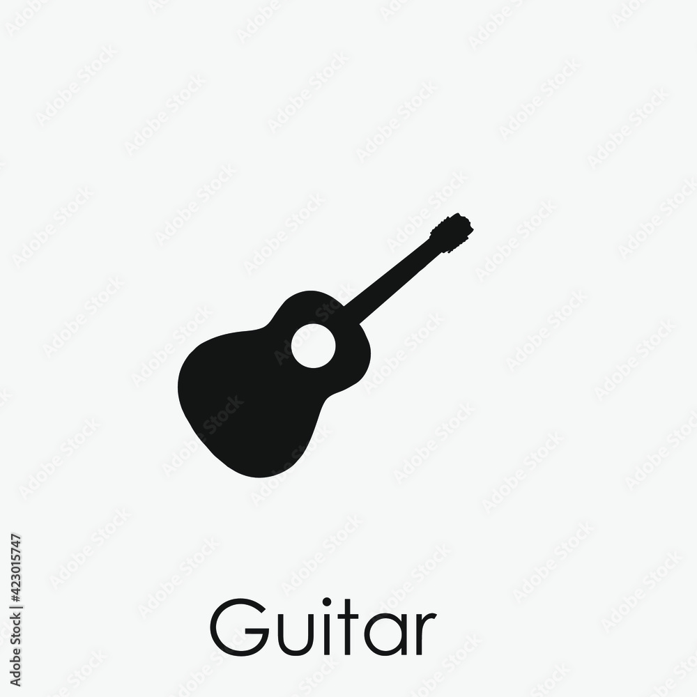 Guitar vector icon. Editable stroke. Symbol in Line Art Style for Design, Presentation, Website or Apps Elements. Pixel vector graphics - Vector Guitar vector icon. Editable stroke. Symbol in Line Art Style for Design, Presentation, Website or Apps Elements. Pixel vector graphics - Vector