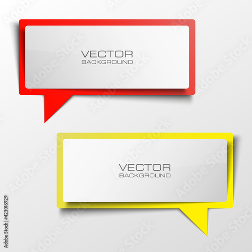 Colloquial cloud vector banner. The original form as two form, overlapping. The flat image. Advertising Design shape. Vector label tag.