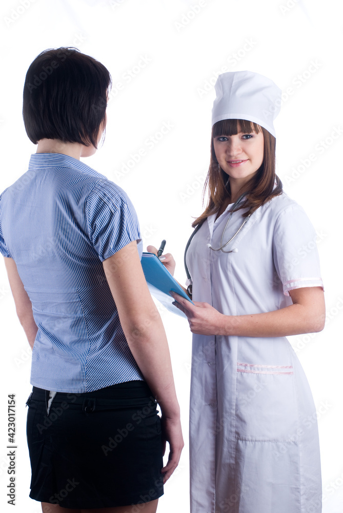 Fototapeta premium Pretty doctor and patient