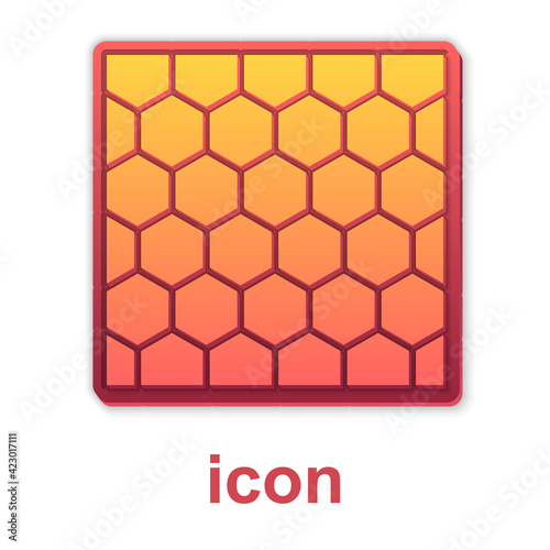 Gold Honeycomb icon isolated on white background. Honey cells symbol. Sweet natural food. Vector