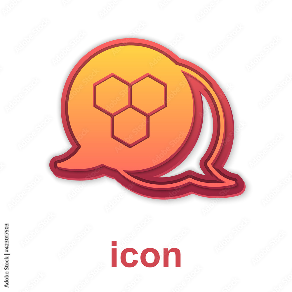Obraz premium Gold Honeycomb icon isolated on white background. Honey cells symbol. Sweet natural food. Vector