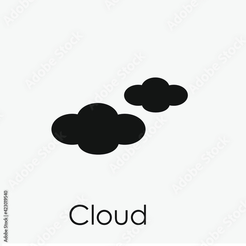Cloud vector icon. Editable stroke. Symbol in Line Art Style for Design, Presentation, Website or Apps Elements. Pixel vector graphics - Vector
