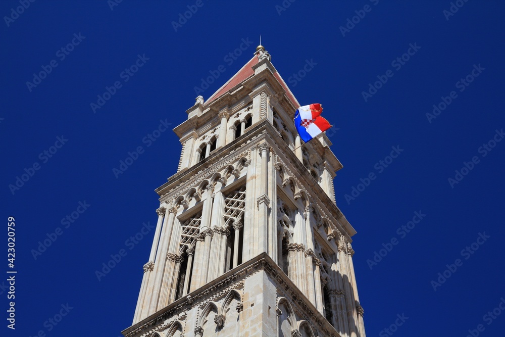 Trogir Cathedral campanile in Croatia