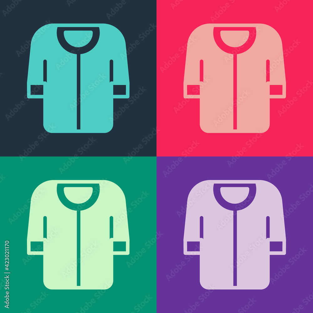 Pop art Baseball t-shirt icon isolated on color background. Baseball jersey, sport uniform, raglan t-shirt sport. Vector Pop art Baseball t-shirt icon isolated on color background. Baseball jersey, sport uniform, raglan t-shirt sport. Vector