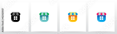 Store Roof On Letter Logo Design U