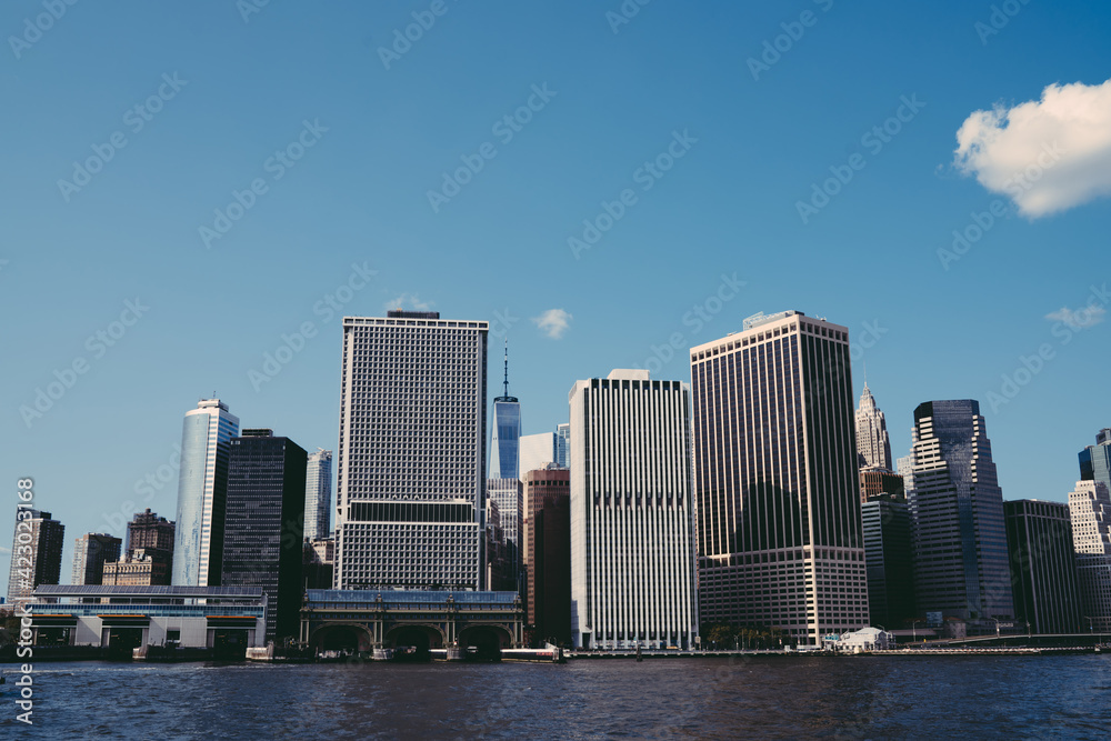 Urban cityscape with skyscrapers in New York City