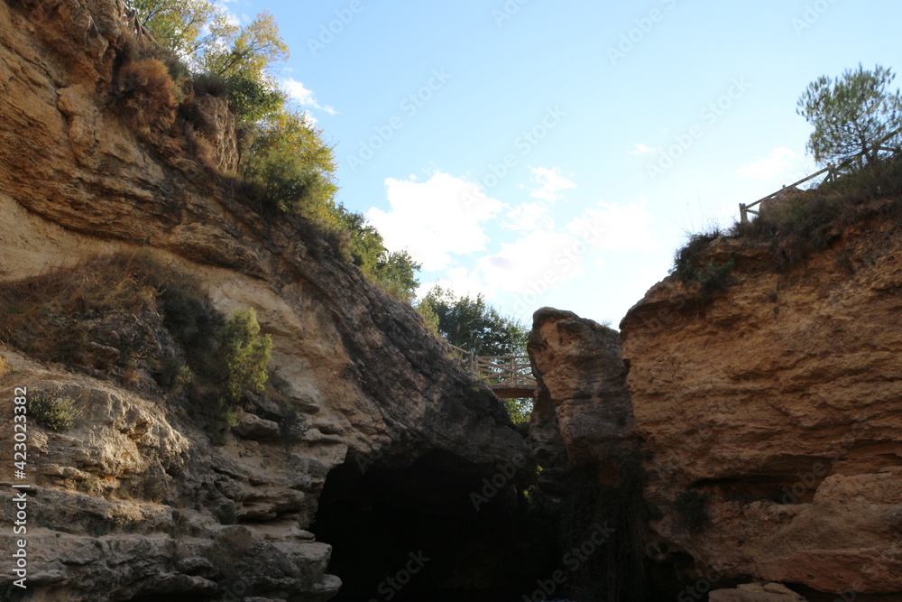 person on a rock