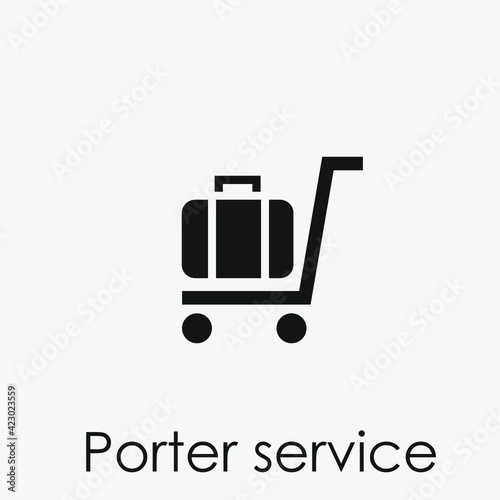 Porter service vector icon.  Editable stroke. Linear style sign for use on web design and mobile apps, logo. Symbol illustration. Pixel vector graphics - Vector