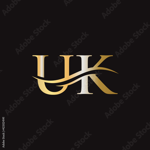 UK letter logo. Initial UK letter business logo design vector template