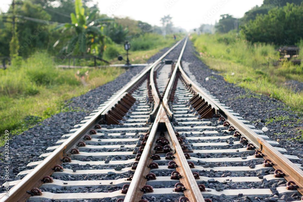 railway track line on rural life around transportation