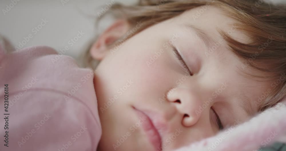 Close-up shot of beautiful sleeping child Close-up shot of beautiful sleeping child