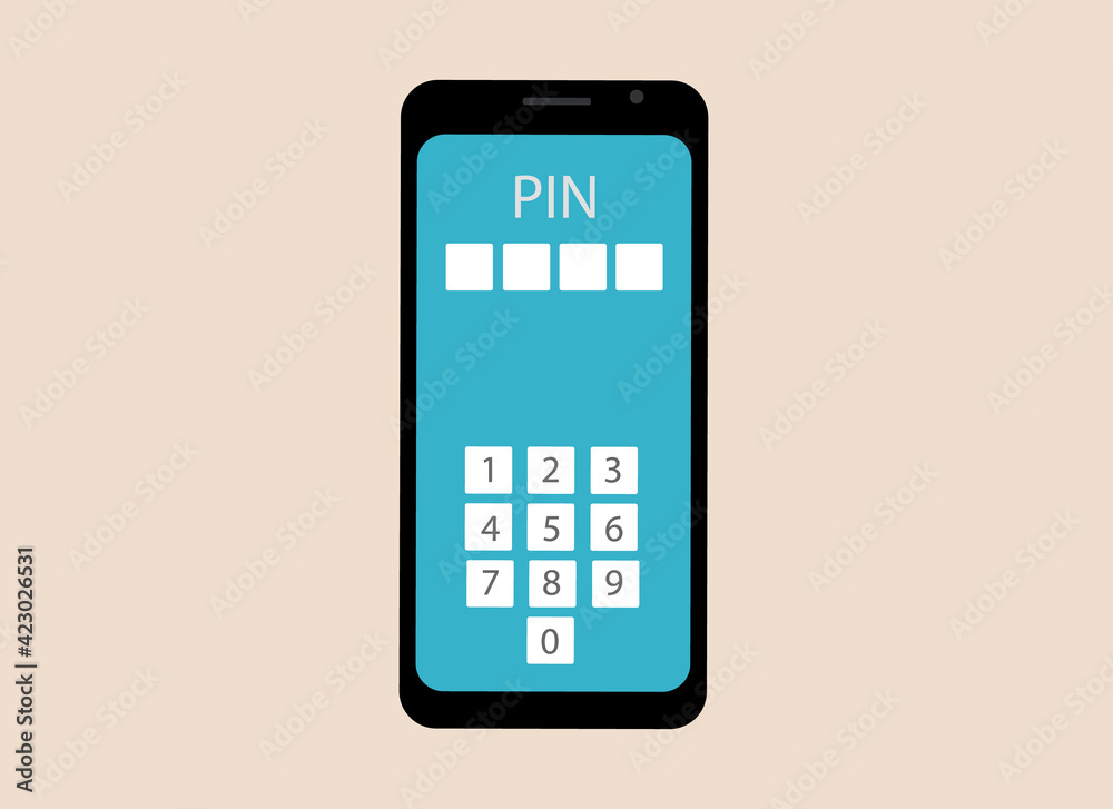 In the mobile  phone, the numbers for entering the PIN code