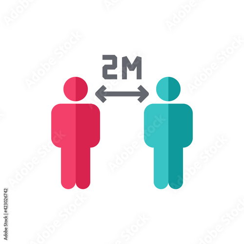 Social Distancing Flat Icon Vector Illustration