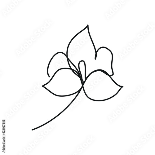 vector outline illustration of a flower, abstract floral logo