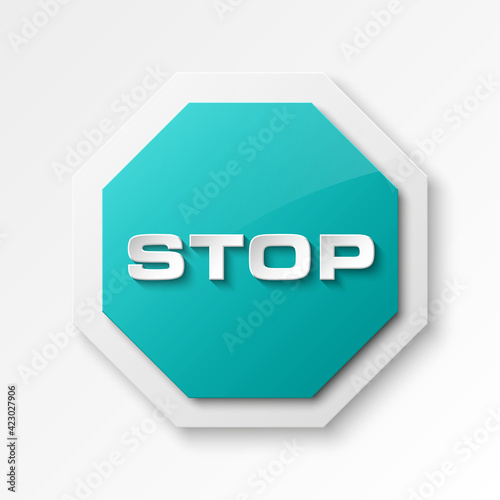 STOP icon, No entry icon, road sign, danger badge