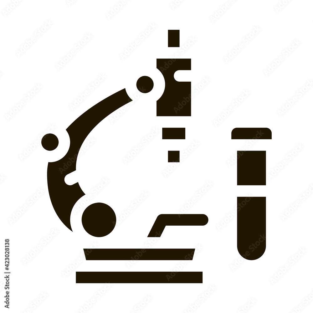 blood tests under microscope icon Vector Glyph Illustration blood tests under microscope icon Vector Glyph Illustration