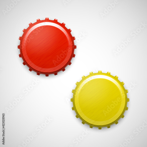 Picture of a beer lid. Bottle cork, view from above. Iron plug