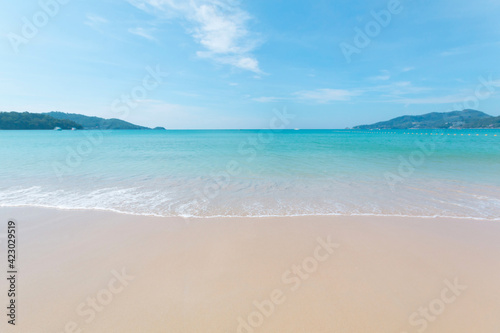 Wave of the sea on the sand beach, summer sand beach © Ladda
