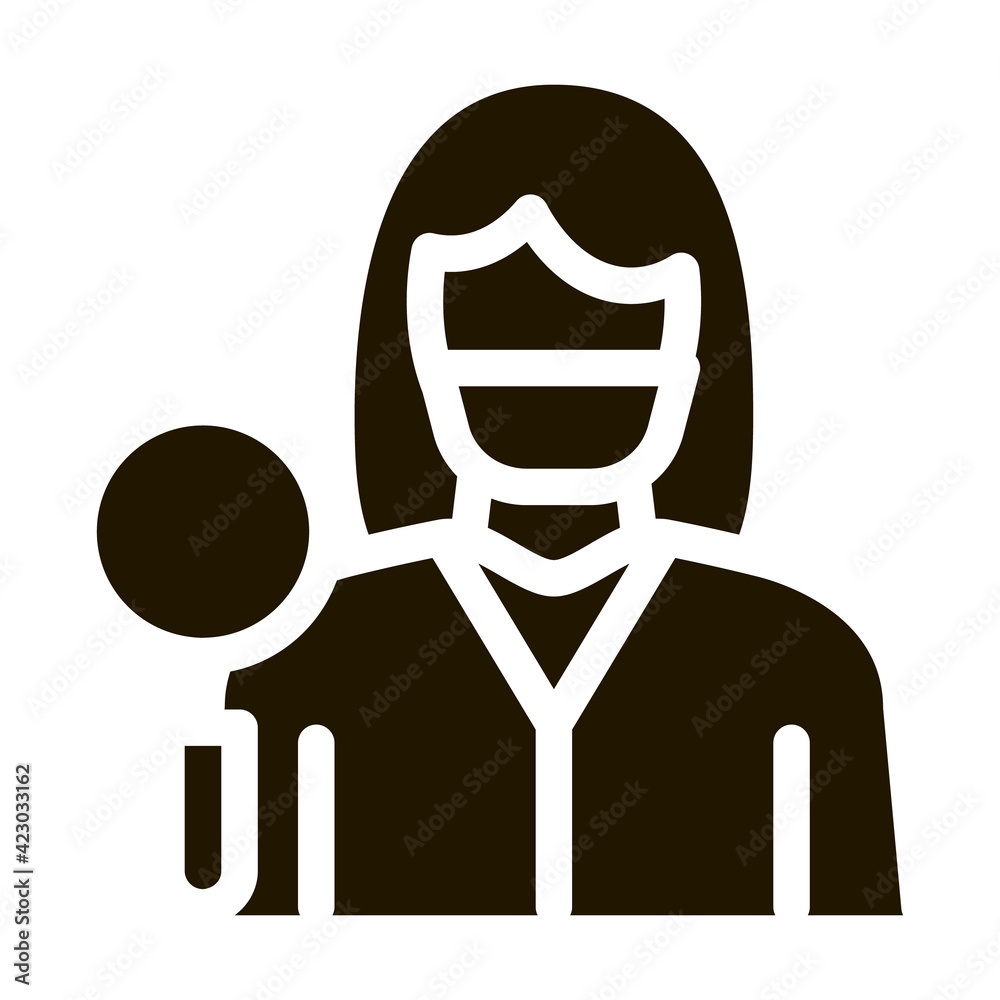 Obraz premium researcher dermatologist doctor icon Vector Glyph Illustration