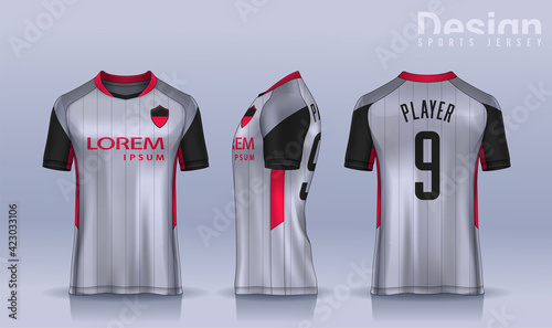 t-shirt sport design template, Soccer jersey mockup for football club. uniform front and back view.