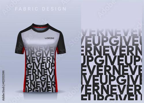 Fabric textile for Sport t-shirt ,Soccer jersey mockup for football club. uniform front view.