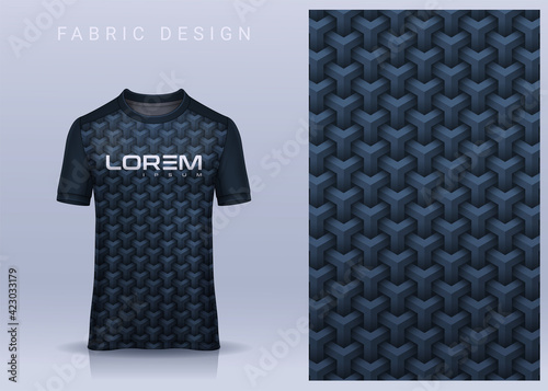 Fabric textile for Sport t-shirt ,Soccer jersey mockup for football club. uniform front view.