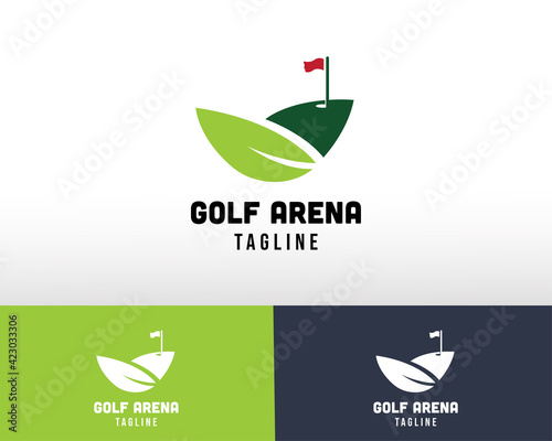 golf arena logo nature arena logo creative arena golf green logo