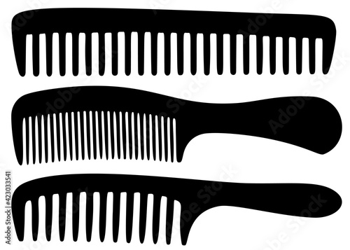 Hair comb included. Vector image.