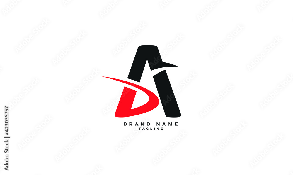 DA, AD, Abstract initial monogram letter alphabet logo design