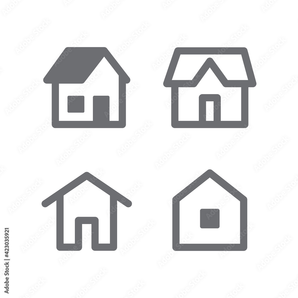 Set of house vector icons. Homes clipart symbols. Home pictogram collection. Set of house vector icons. Homes clipart symbols. Home pictogram collection.