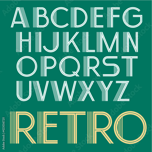 Vintage decorative font. Retro typography
