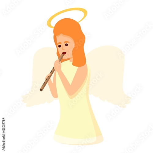 Angel choir icon. Cartoon of angel choir vector icon for web design isolated on white background